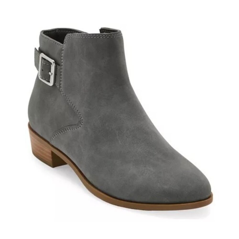 NiB St. John's Bay Women's Block Heel Ryder Boots Gray Size 8 M $65 RY1395
